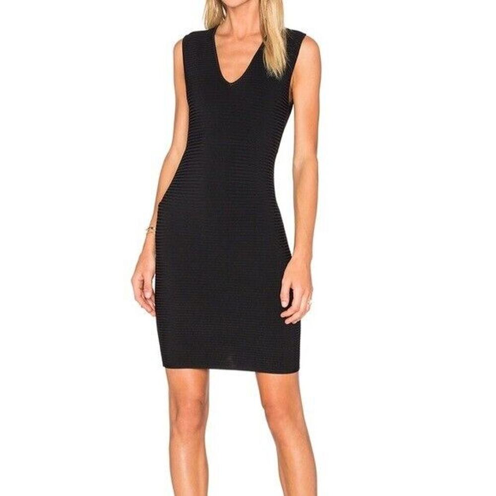 NWT T by Alexander Wang Dress Ribbed Bodycon Cutout Back Stretch Mini Bl… - Picture 8 of 9